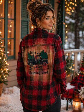 ⭐️ “This Is My Hallmark Christmas Movie Watching Shirt” Flannel Distressed ⭐️